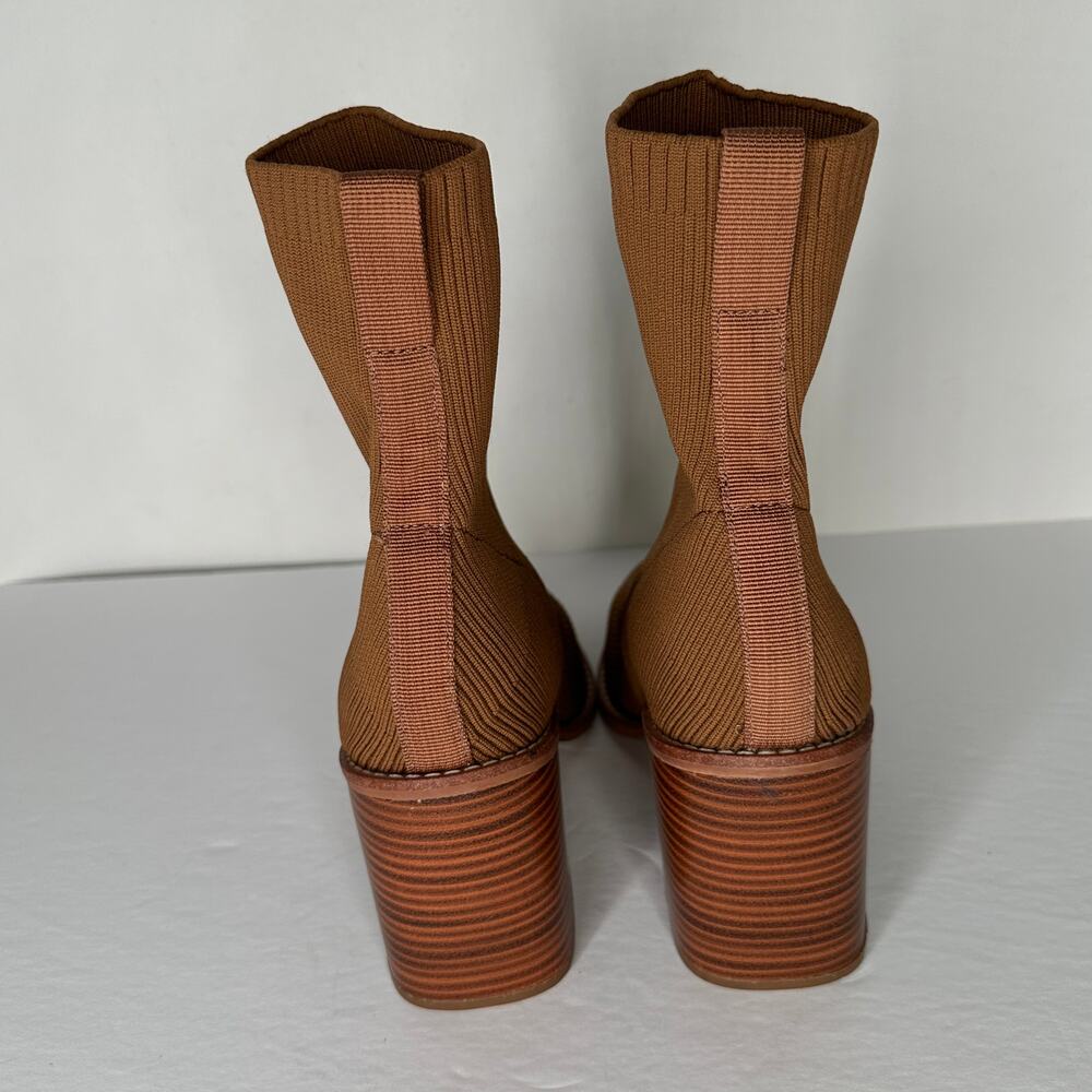 Steven Nixie Sock Bootie In Cognac Brown Size 9 - image 7